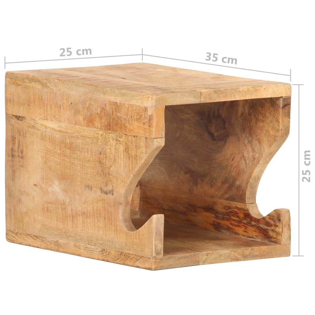 Wall Mounted Bicycle Rack 35x25x25 cm Solid Rough Mango Wood